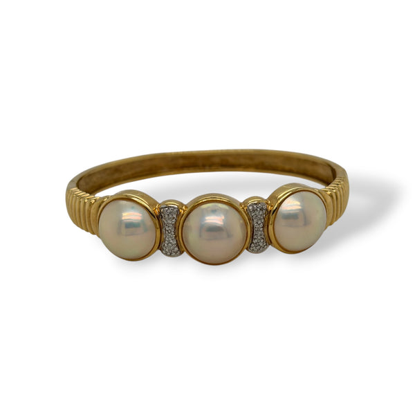 Three Pearl Bangle