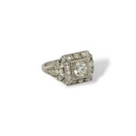 Vintage Art Deco Square Halo Diamond Ring