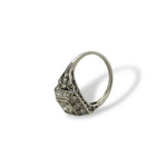 Vintage Art Deco Square Halo Diamond Ring
