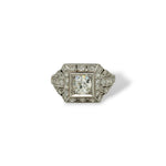 Vintage Art Deco Square Halo Diamond Ring