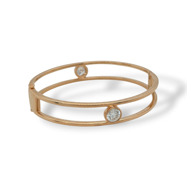 Rose gold Bangle with diamonds