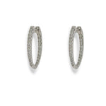 Oval Inside Out Hoops- White Gold