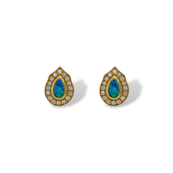 Australian Blue Opal Halo Drop