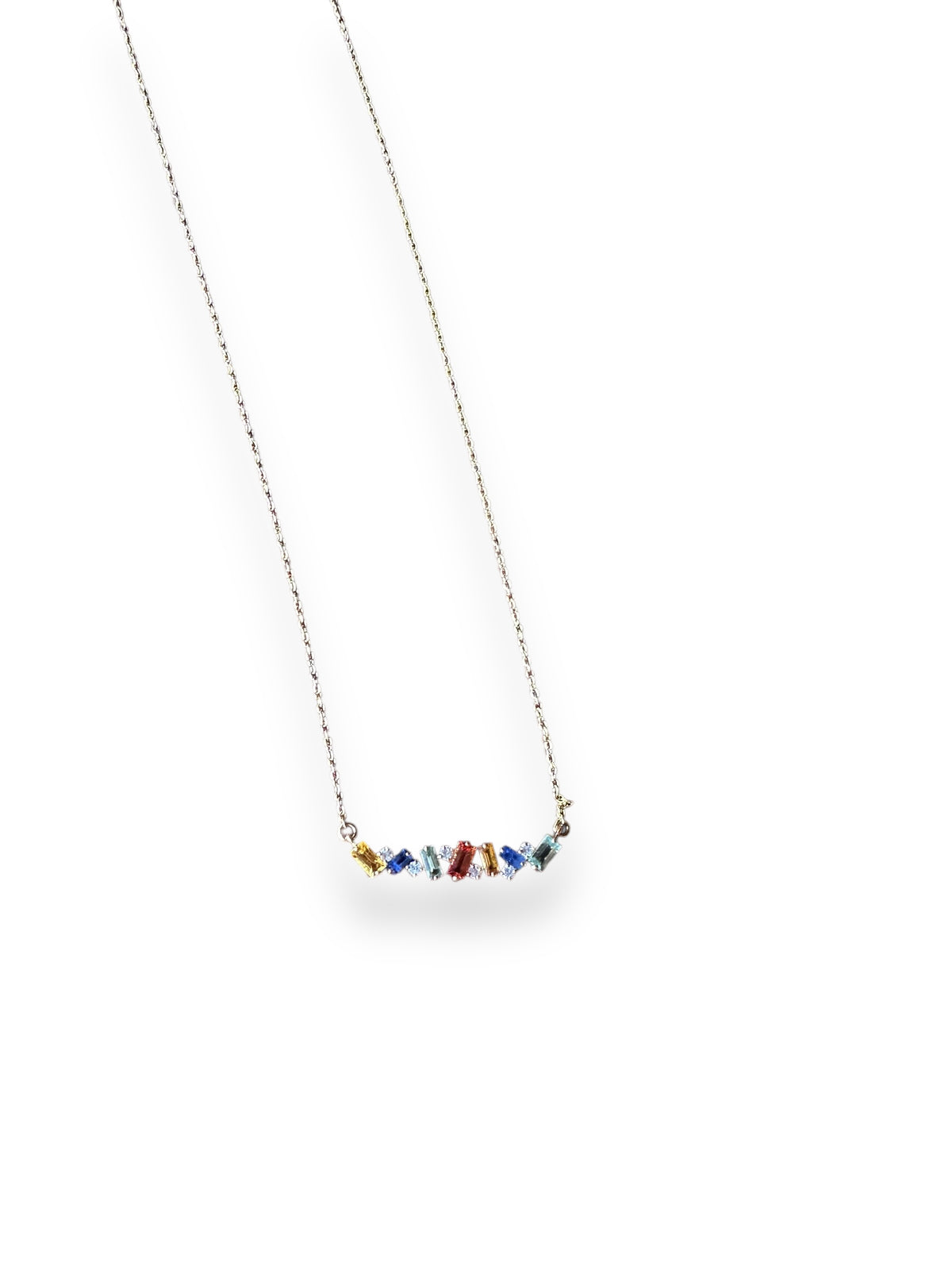 Sapphire & Diamond Bar Necklace