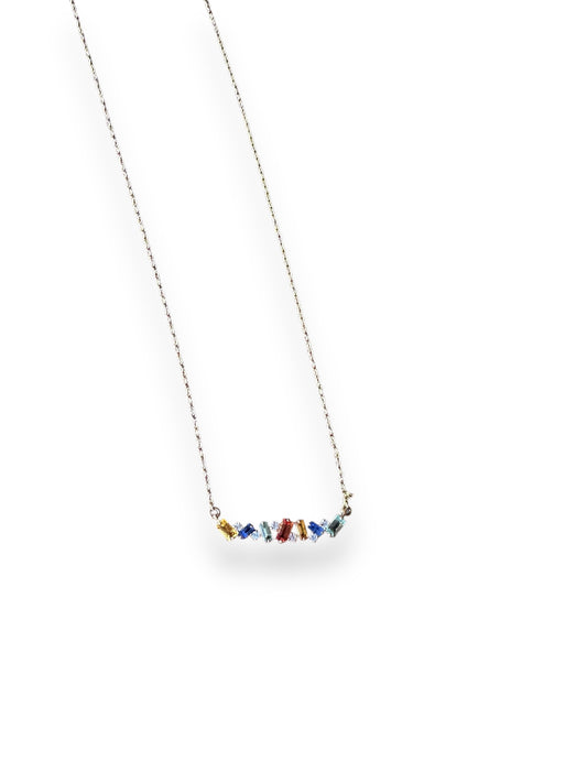 Sapphire & Diamond Bar Necklace