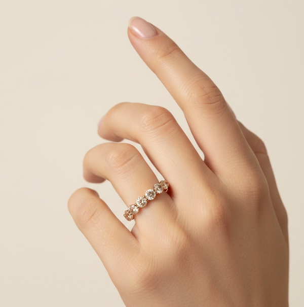 Champagne Diamond Eternity Band