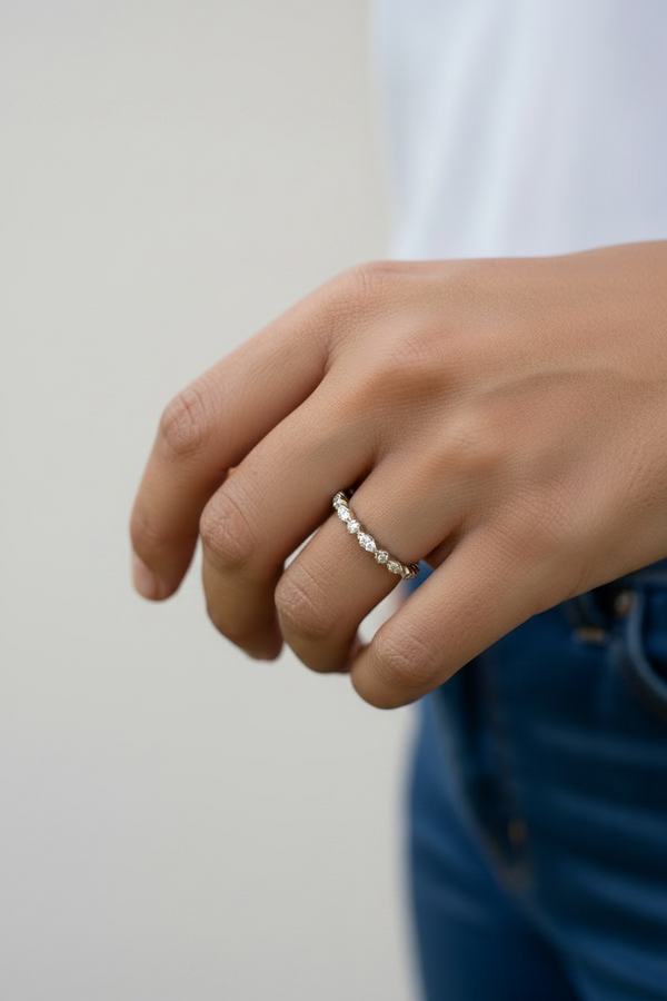 Full Eternity Floral Diamond Band