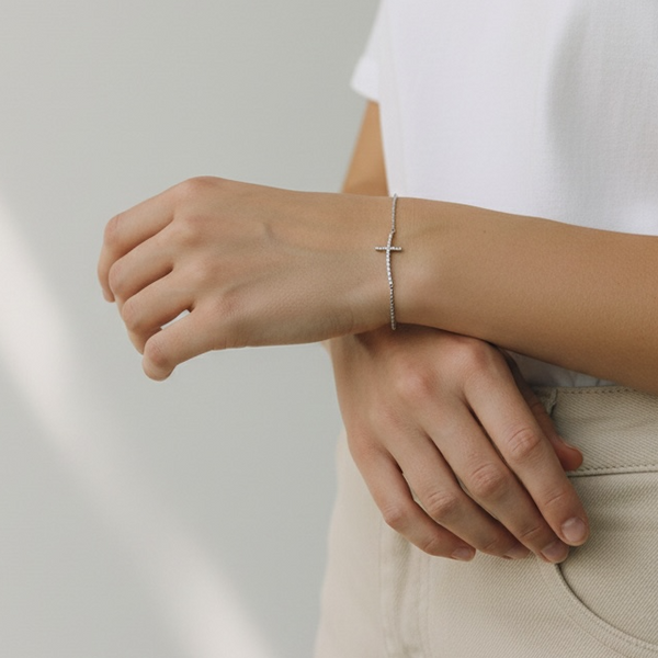 Diamond Cross Bracelet