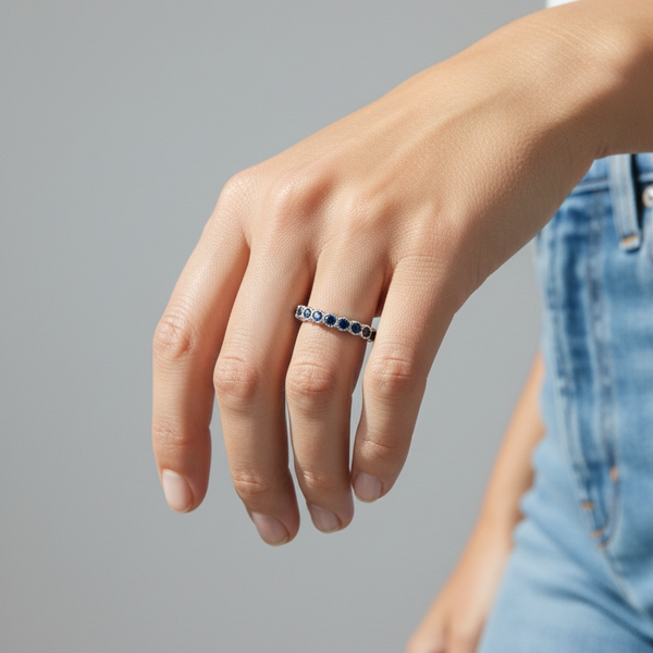 Sapphire Scalloped Crown