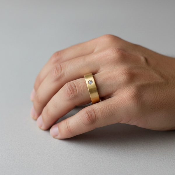 Diamond Center Wedding Band