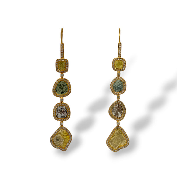 Raw Sliced Dangle Earrings