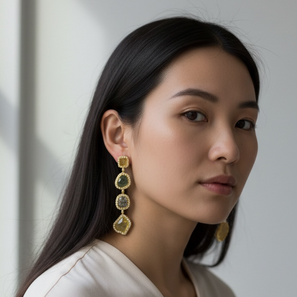 Raw Sliced Dangle Earrings