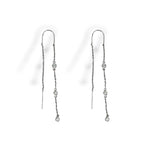White Gold Waterfall Drop Earrings