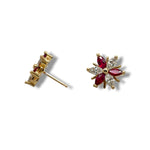 Custom Ruby & Diamond Earrings