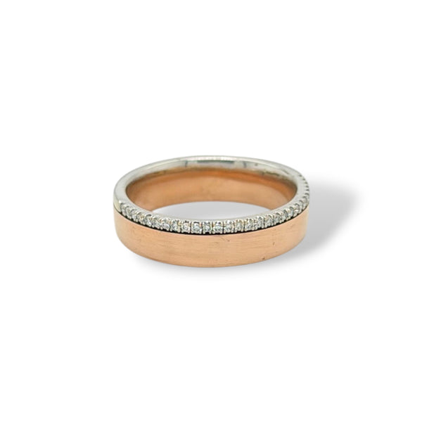Rose and White Gold Diamond Ring