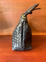 Black Braided Leather Handbag