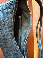 Black Braided Leather Handbag