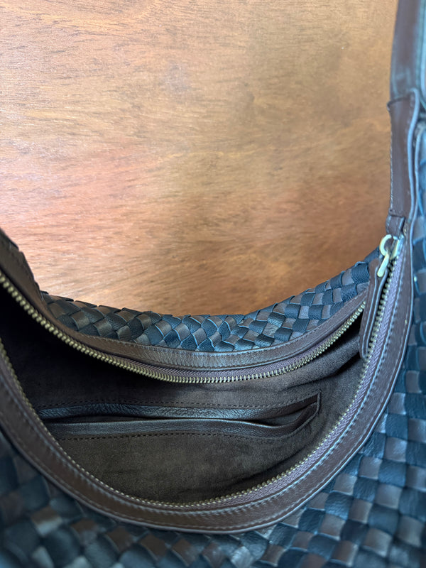 Brown and Black Braided Shoulder Bah