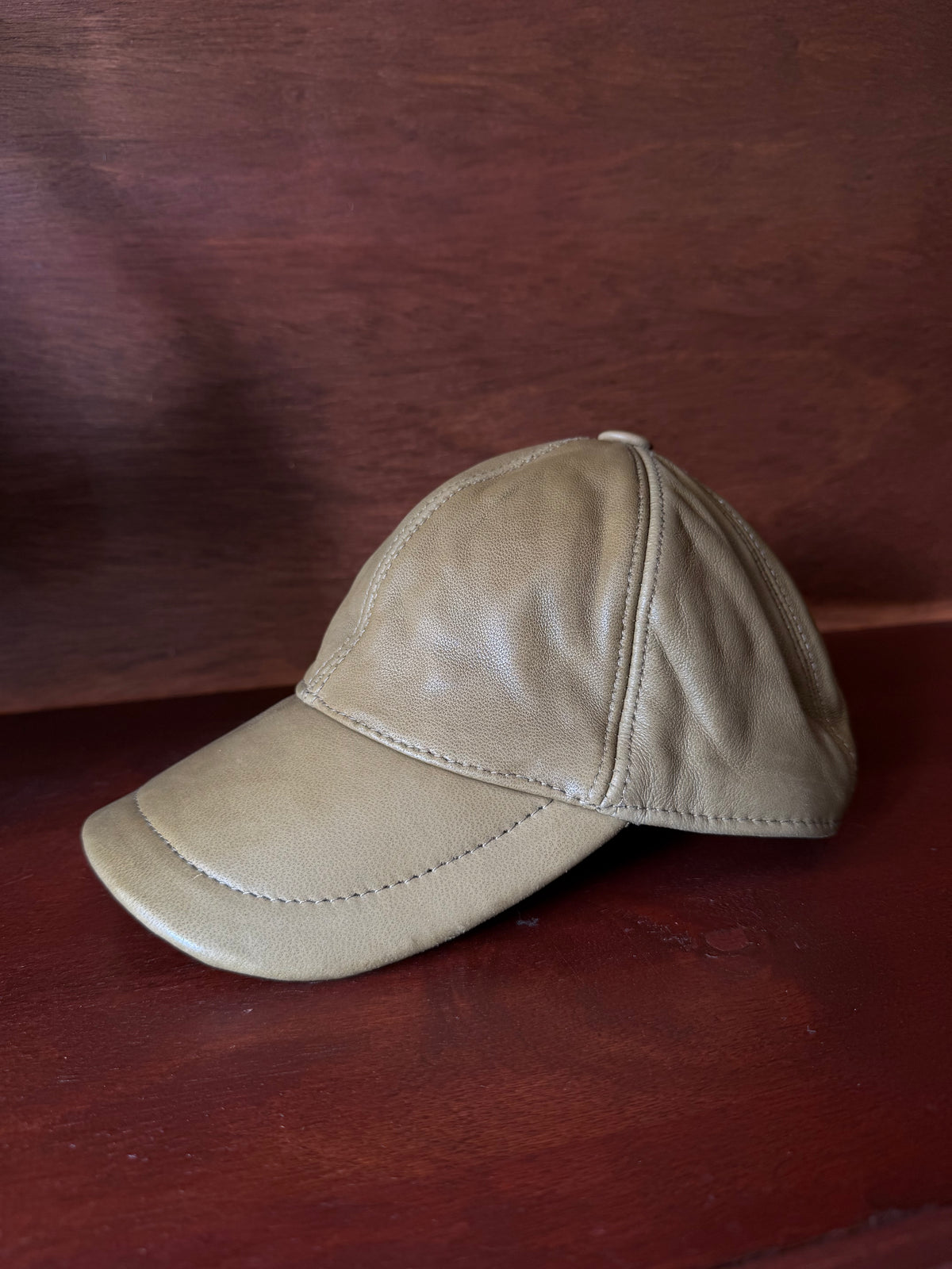 Olive Leather Hat