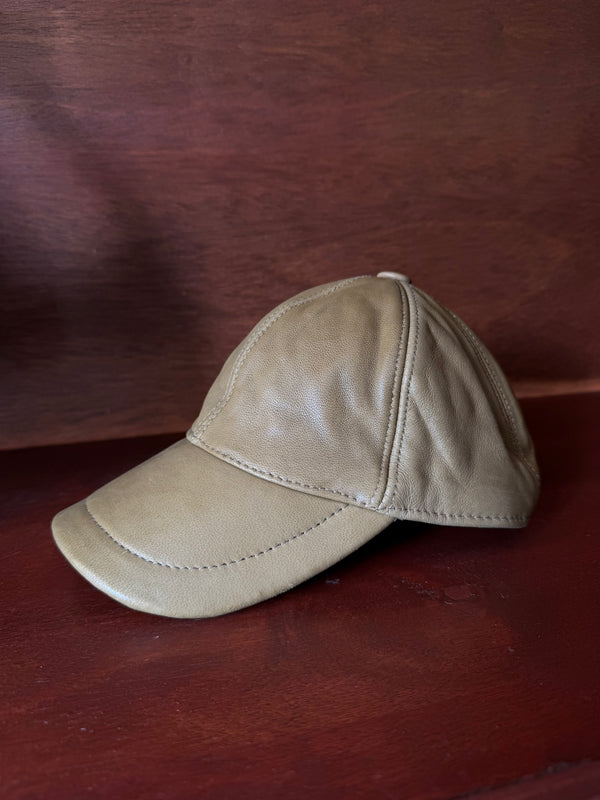 Olive Leather Hat