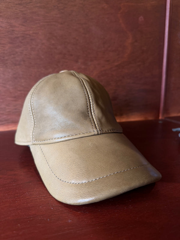 Olive Leather Hat