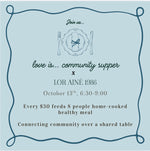 love is… community suppers 10/13
