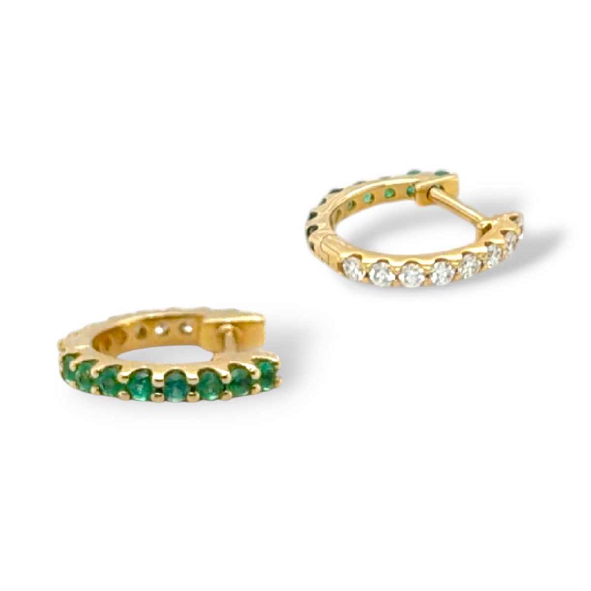 Diamond and Emerald Hoop- Individual