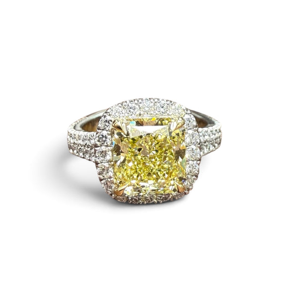 Custom Canary Yellow Diamond Ring Crafted for Kassie