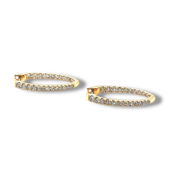Inside Out Oval Hoops, Yellow Gold