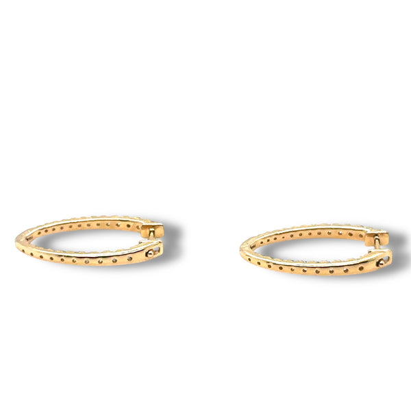 Inside Out Oval Hoops, Yellow Gold
