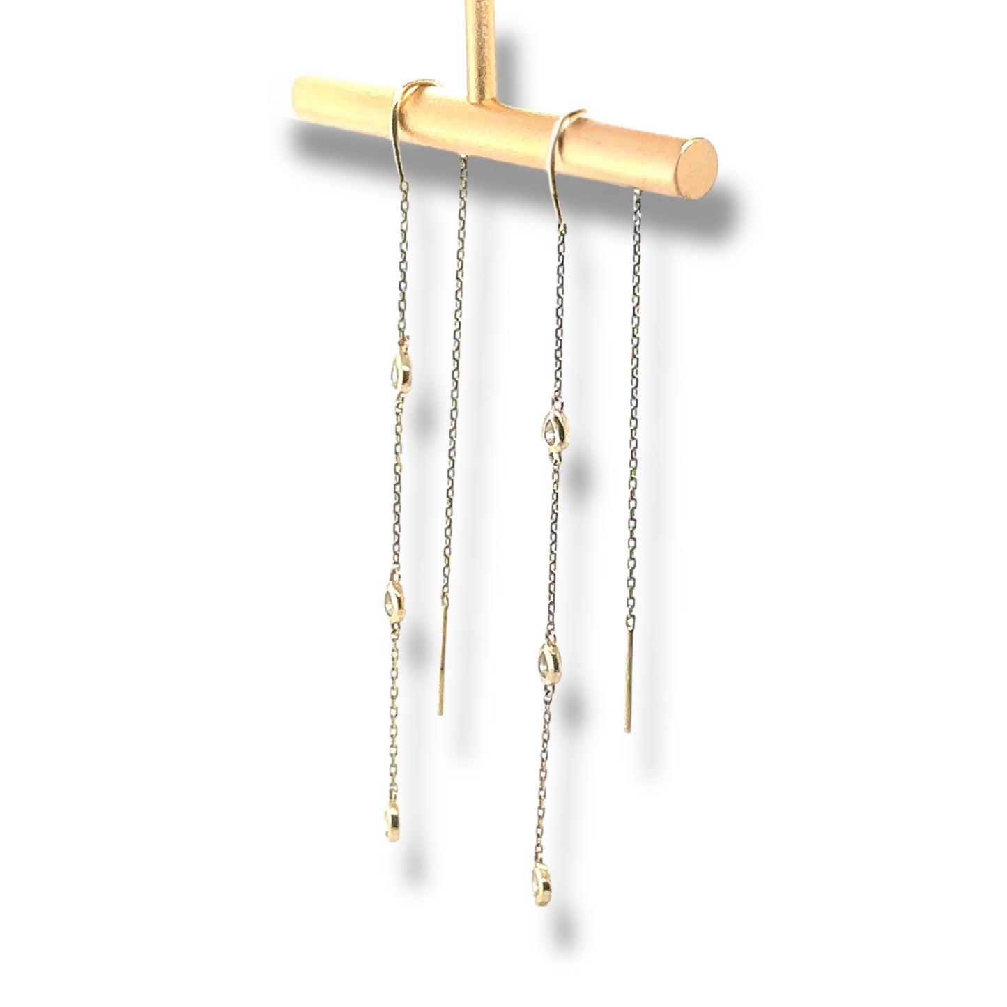 Waterfall Drop Earrings Yellow Gold