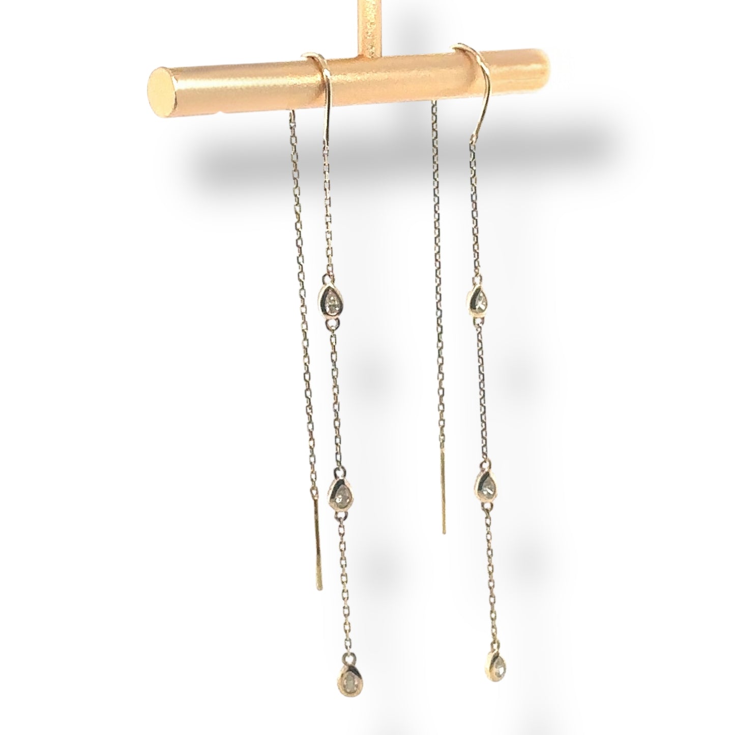 Waterfall Drop Earrings Yellow Gold