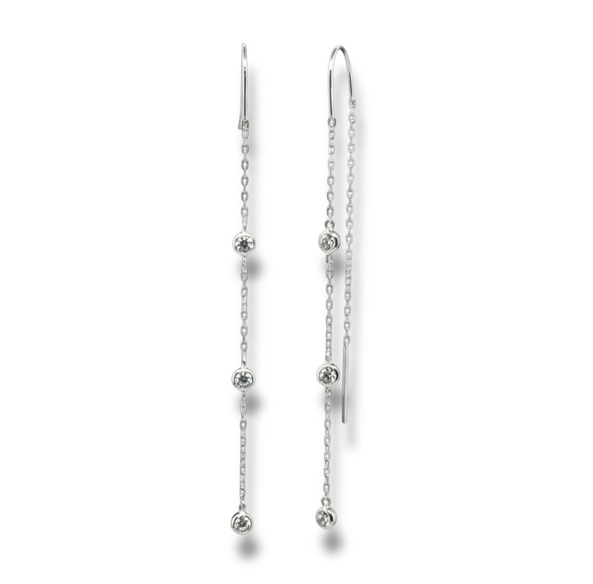 Waterfall Drop Earrings White Gold