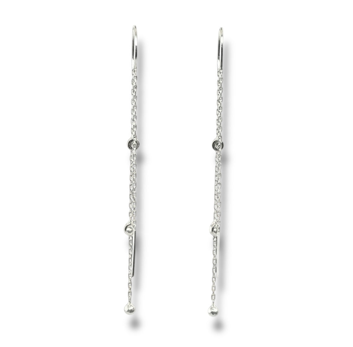 Waterfall Drop Earrings White Gold