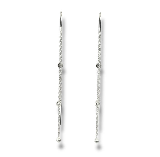 Waterfall Drop Earrings White Gold
