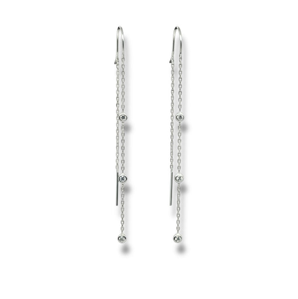 Waterfall Drop Earrings White Gold