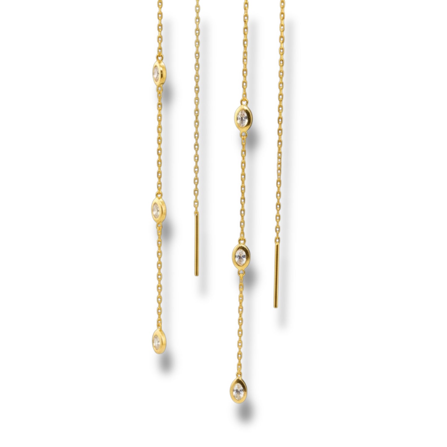 Waterfall Drop Earrings Yellow Gold