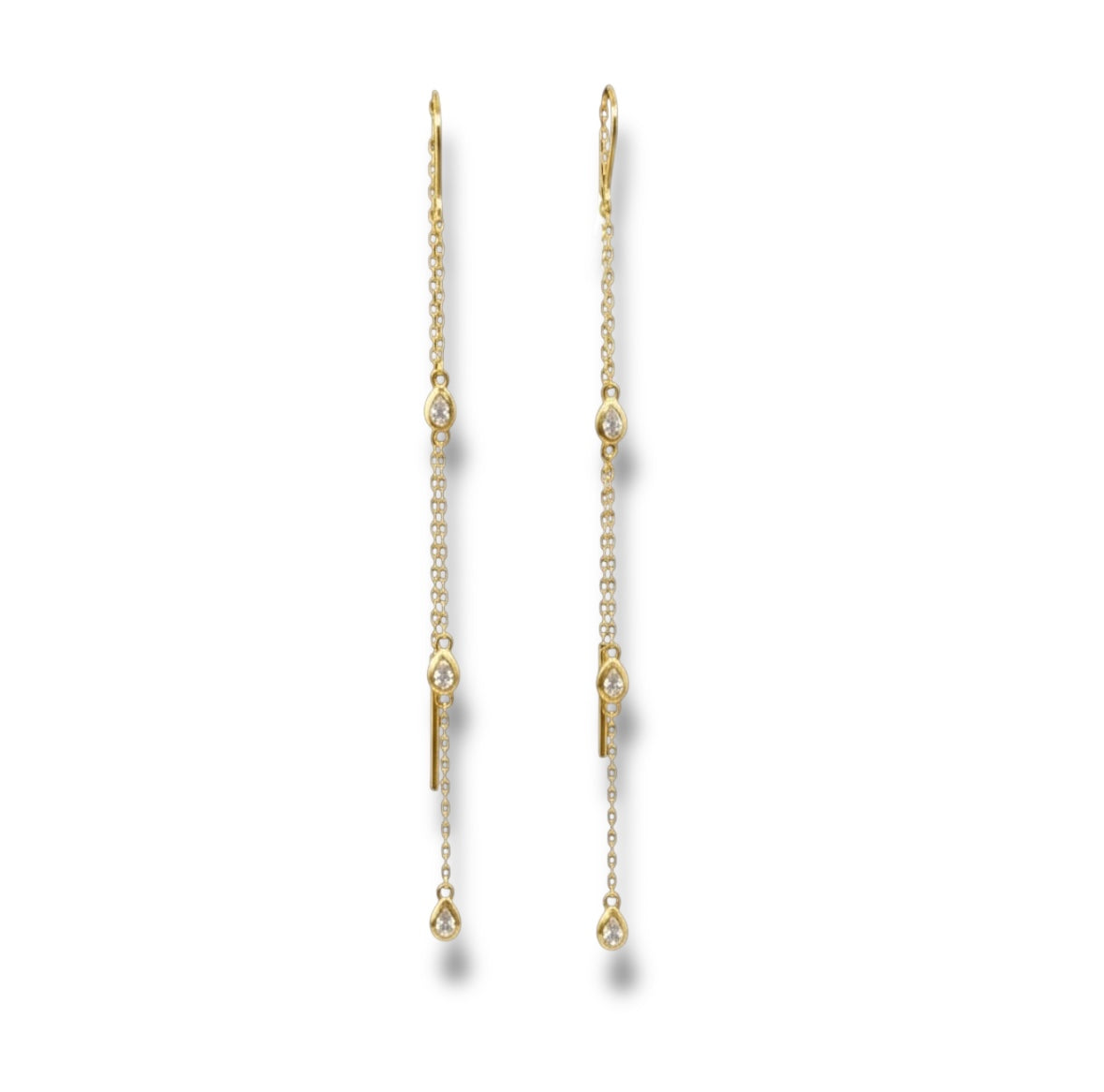 Waterfall Drop Earrings Yellow Gold