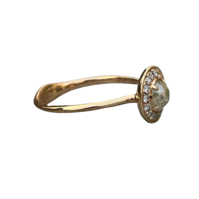 Salt & Pepper Rose Cut Engagement