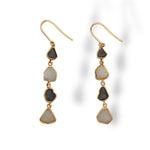 Sliced Diamond Dangly Earrings