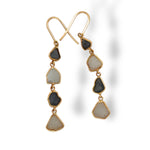 Sliced Diamond Dangly Earrings