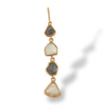 Sliced Diamond Dangly Earrings
