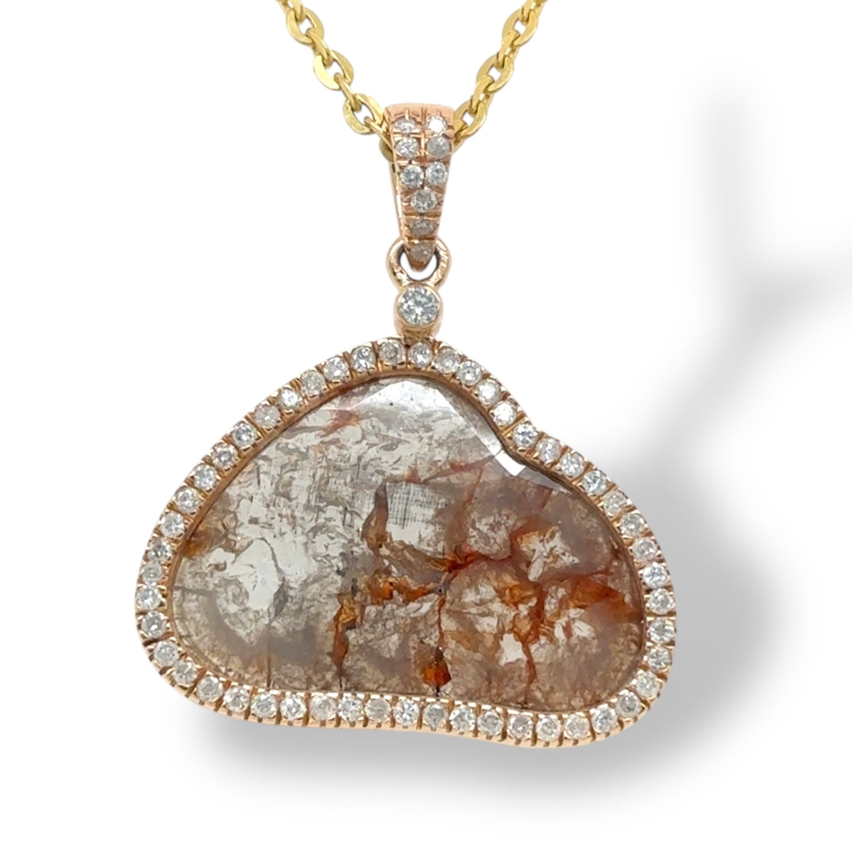 Sliced Diamond Rose Gold Charm