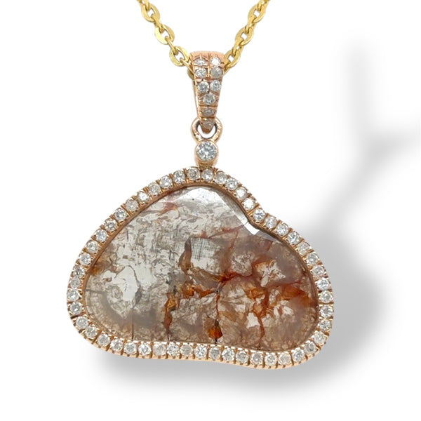 Sliced Diamond Rose Gold Charm