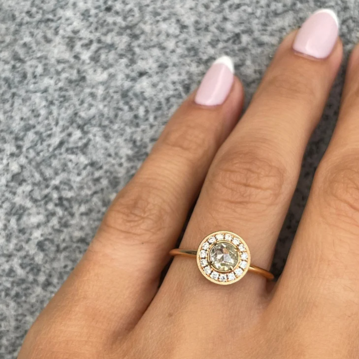 Salt & Pepper Rose Cut Engagement