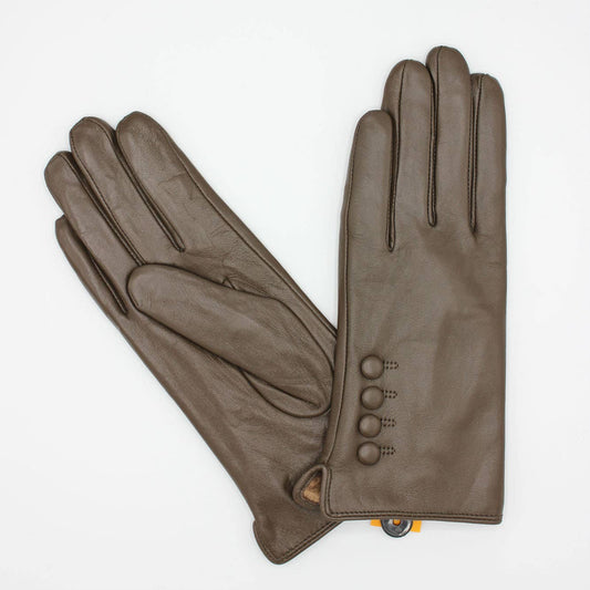 Women's Lux Lined Leather Gloves In Chocolate Brown