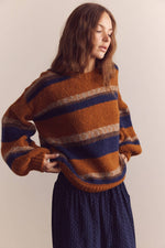 Baby alpaca wool blend crew neck sweater