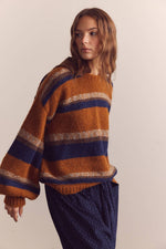 Baby alpaca wool blend crew neck sweater