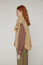 Wool-blended scarf vest
