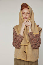 Wool-blended scarf vest